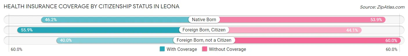 Health Insurance Coverage by Citizenship Status in Leona