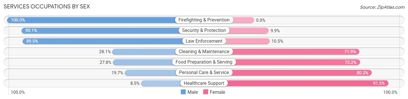 Services Occupations by Sex in Levelland
