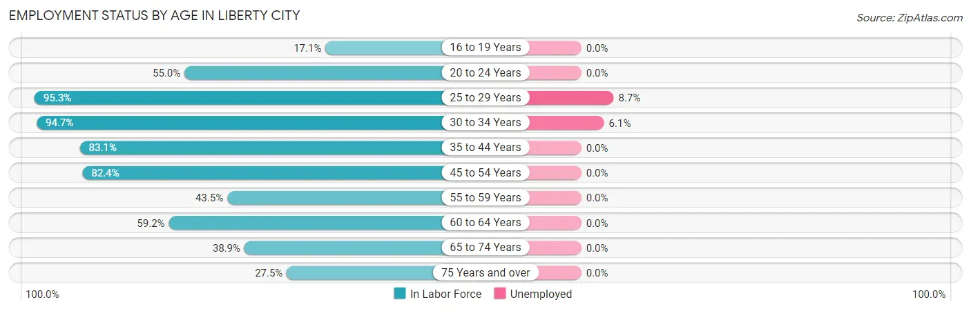 Employment Status by Age in Liberty City