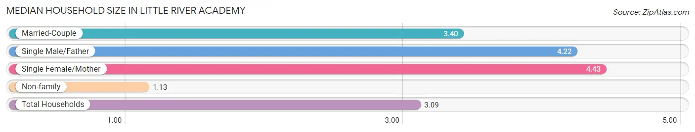 Median Household Size in Little River Academy