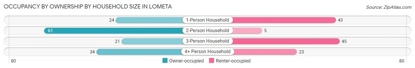 Occupancy by Ownership by Household Size in Lometa