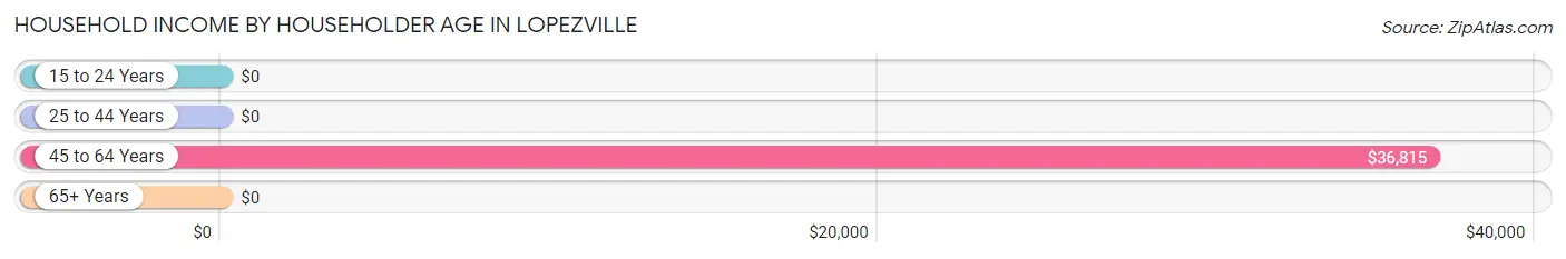 Household Income by Householder Age in Lopezville