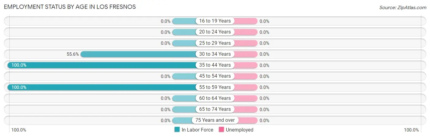 Employment Status by Age in Los Fresnos