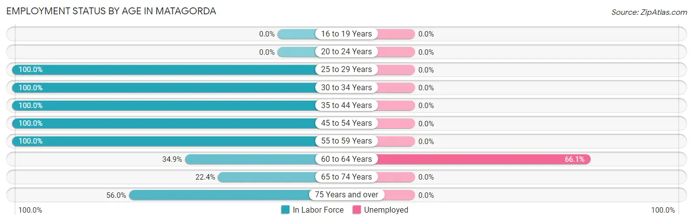 Employment Status by Age in Matagorda