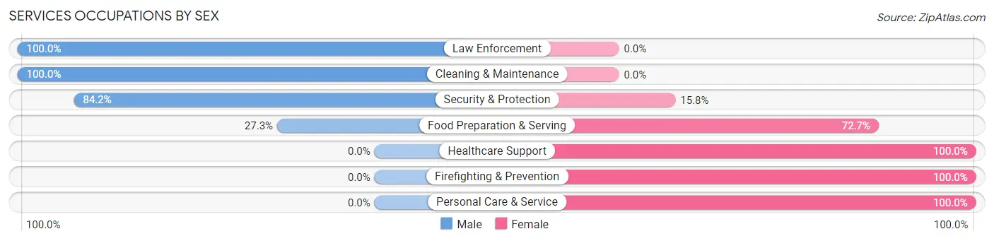 Services Occupations by Sex in Maud