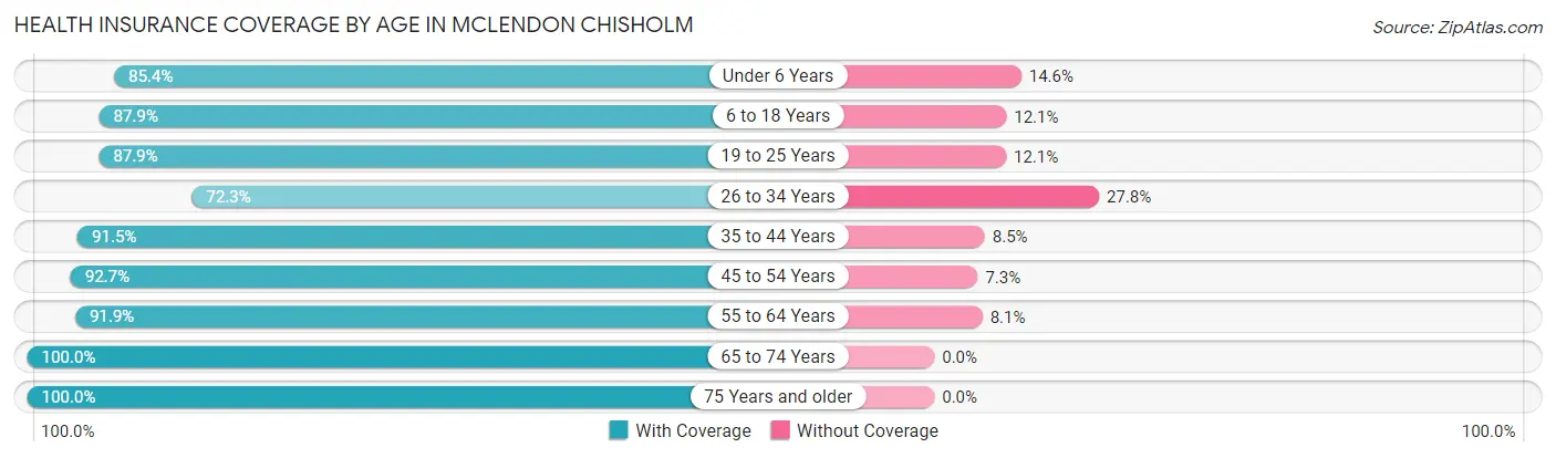 Health Insurance Coverage by Age in McLendon Chisholm