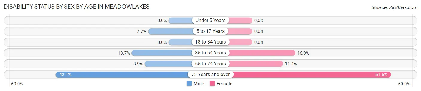 Disability Status by Sex by Age in Meadowlakes