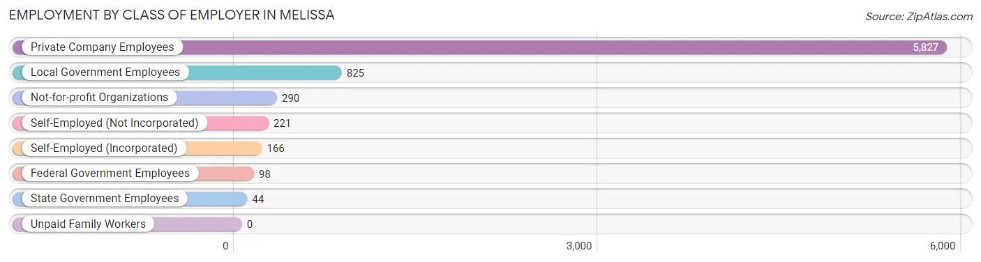 Employment by Class of Employer in Melissa