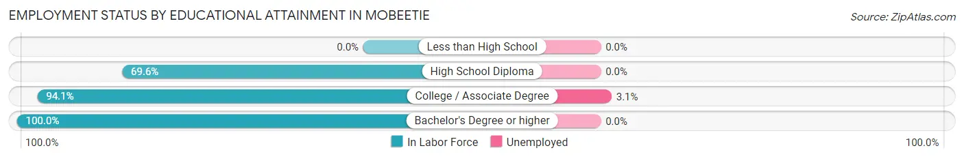 Employment Status by Educational Attainment in Mobeetie