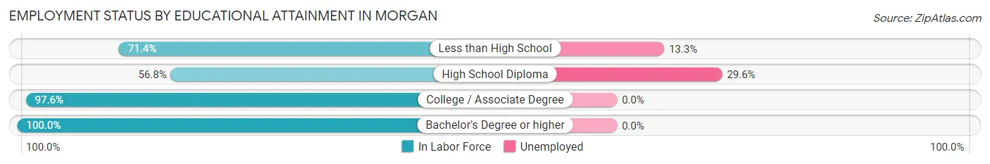 Employment Status by Educational Attainment in Morgan