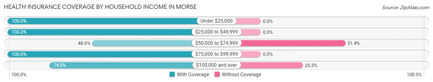 Health Insurance Coverage by Household Income in Morse