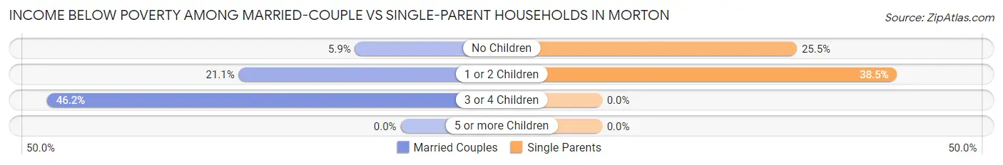 Income Below Poverty Among Married-Couple vs Single-Parent Households in Morton