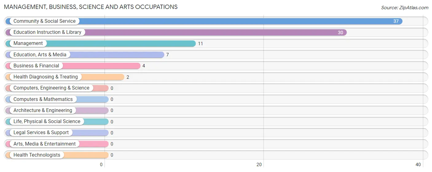 Management, Business, Science and Arts Occupations in Mount Calm