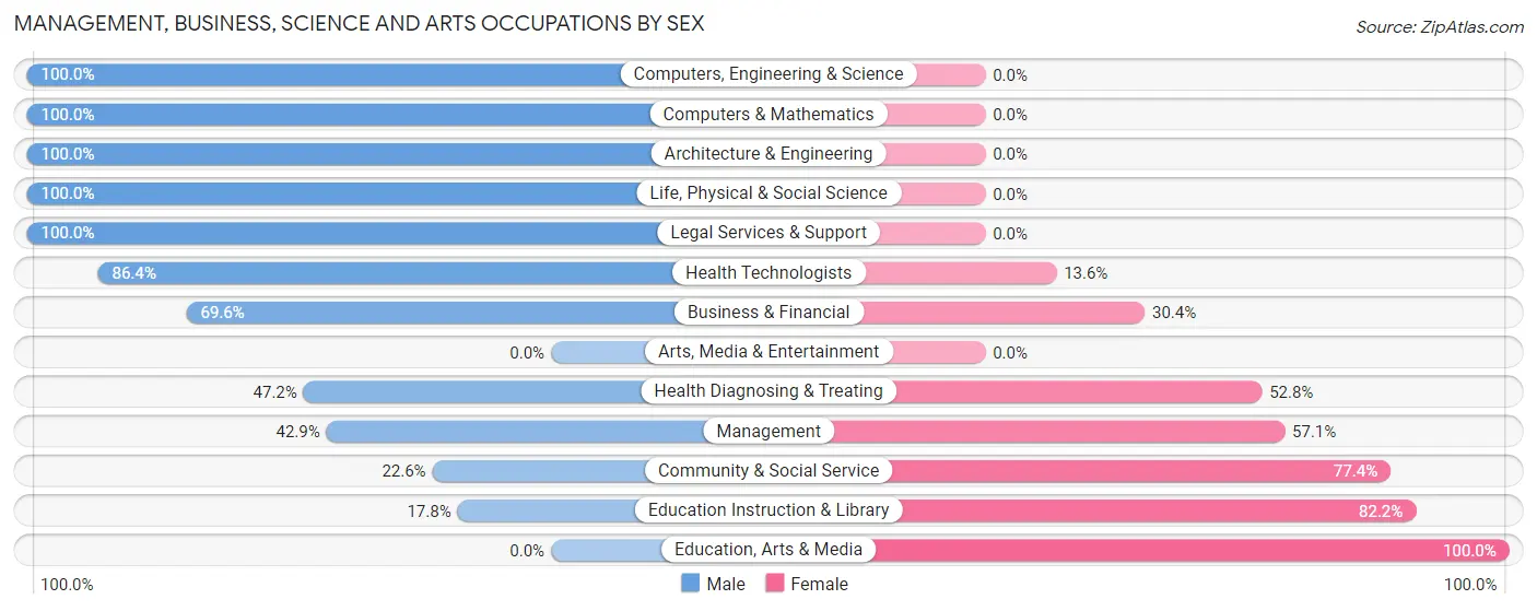 Management, Business, Science and Arts Occupations by Sex in Murillo