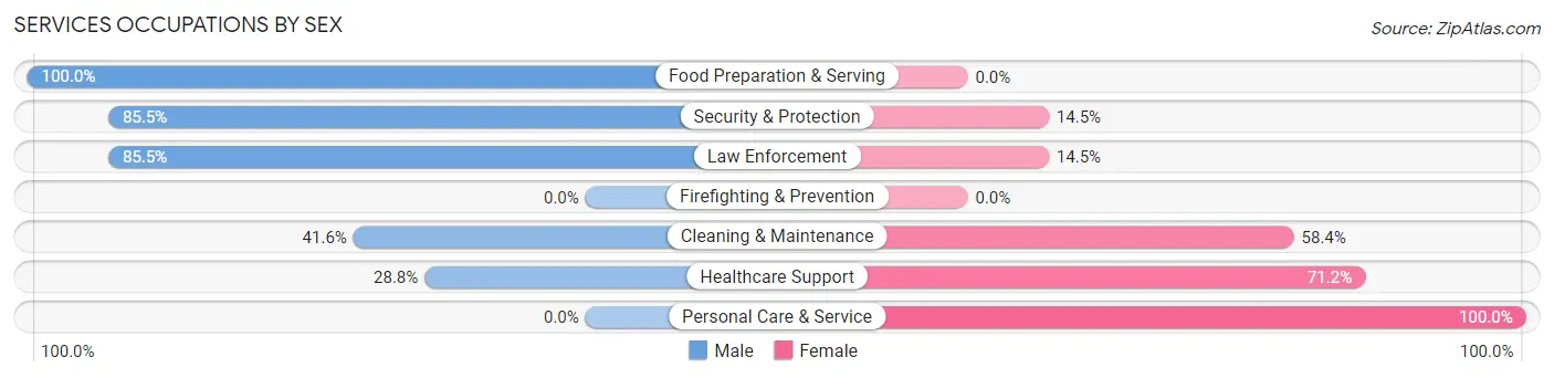 Services Occupations by Sex in Murillo