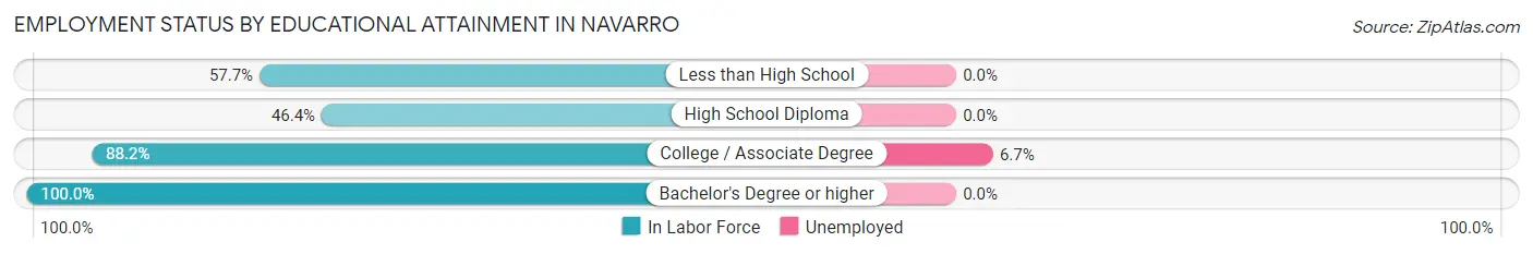 Employment Status by Educational Attainment in Navarro