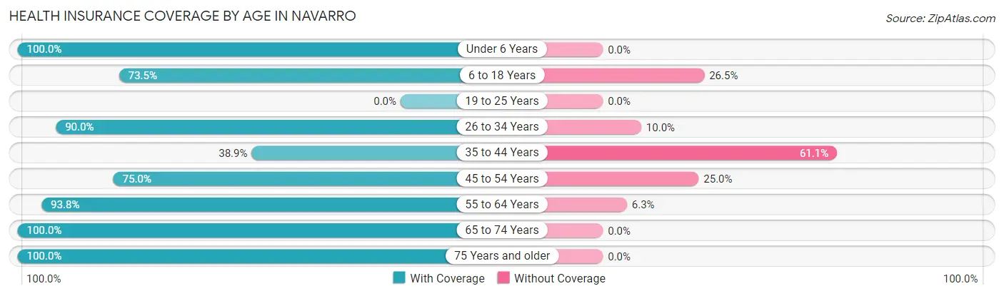 Health Insurance Coverage by Age in Navarro