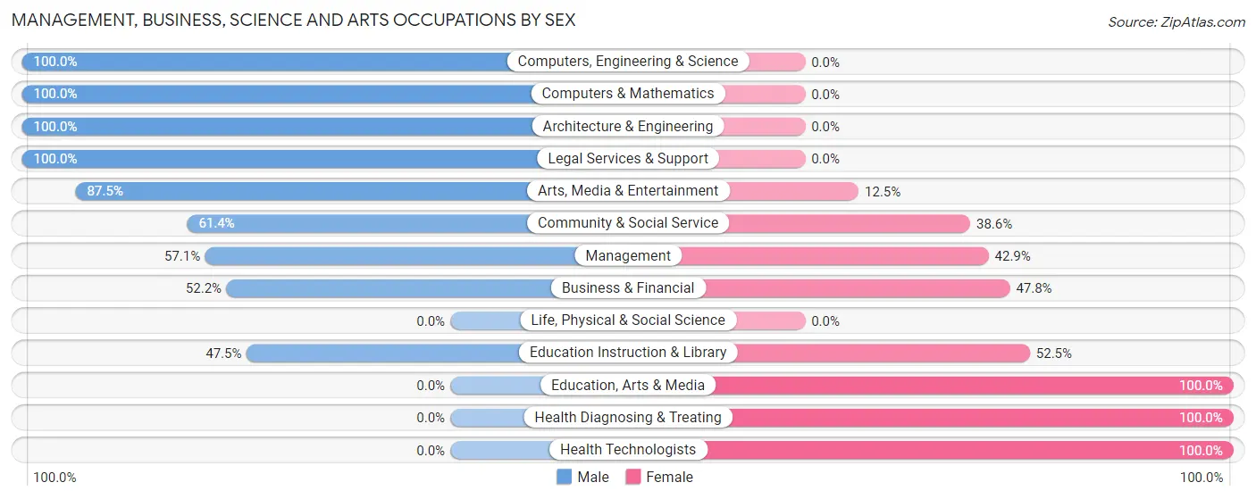 Management, Business, Science and Arts Occupations by Sex in New Berlin