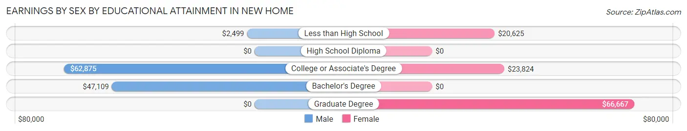 Earnings by Sex by Educational Attainment in New Home