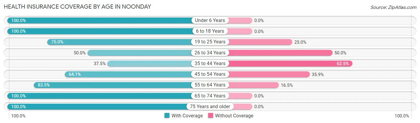 Health Insurance Coverage by Age in Noonday