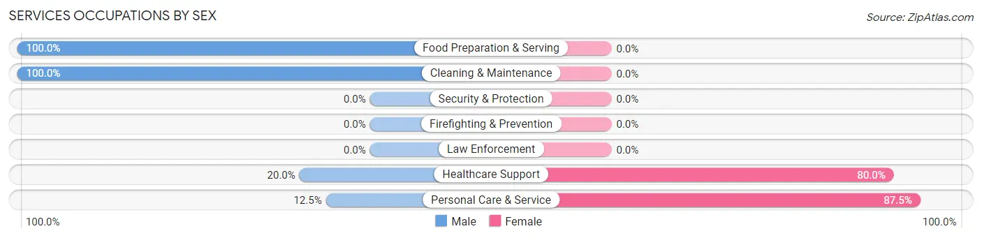 Services Occupations by Sex in Nordheim