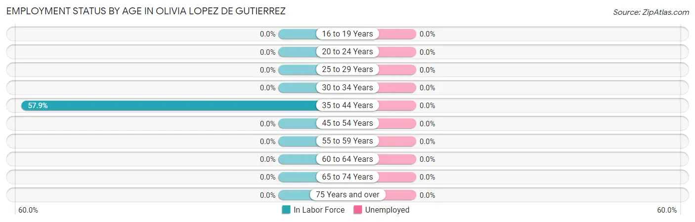 Employment Status by Age in Olivia Lopez de Gutierrez