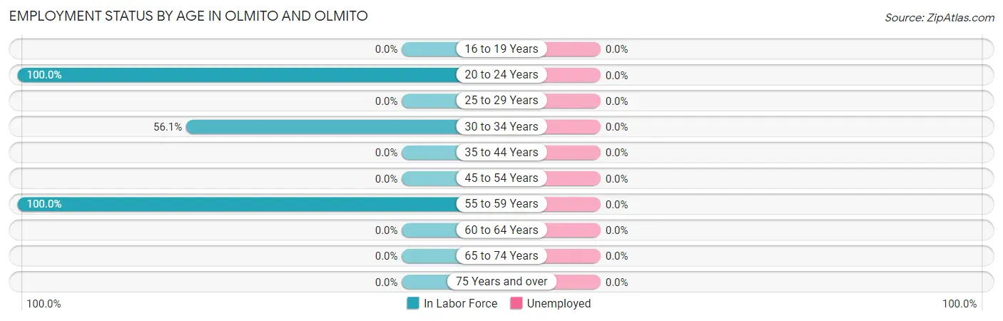 Employment Status by Age in Olmito and Olmito