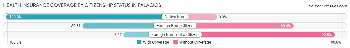 Health Insurance Coverage by Citizenship Status in Palacios