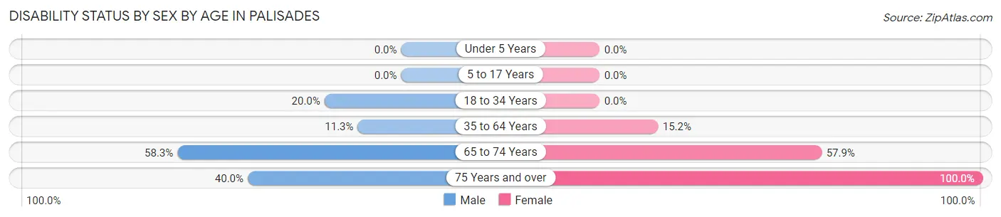 Disability Status by Sex by Age in Palisades