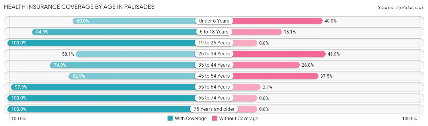 Health Insurance Coverage by Age in Palisades