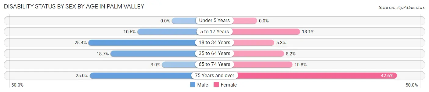 Disability Status by Sex by Age in Palm Valley