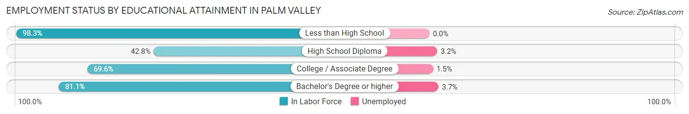 Employment Status by Educational Attainment in Palm Valley