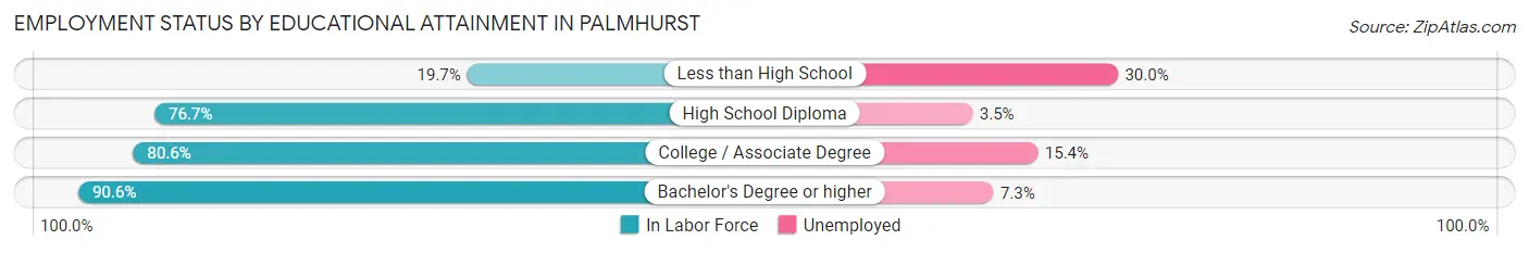Employment Status by Educational Attainment in Palmhurst