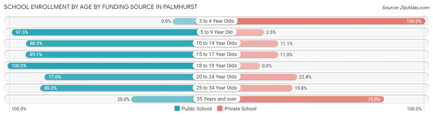School Enrollment by Age by Funding Source in Palmhurst