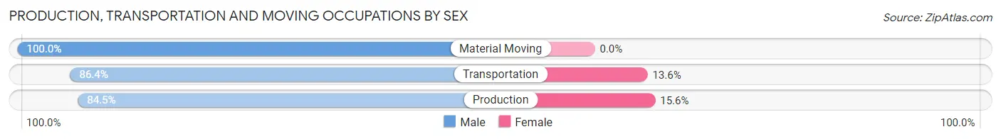 Production, Transportation and Moving Occupations by Sex in Palmview