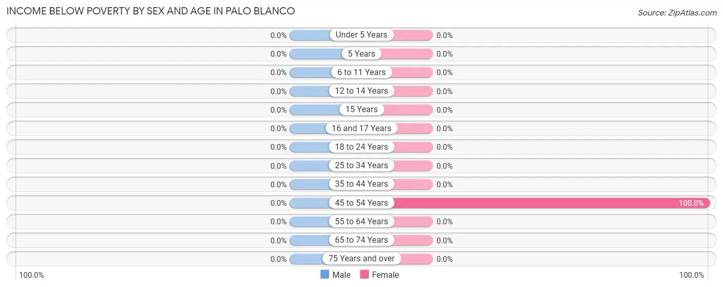 Income Below Poverty by Sex and Age in Palo Blanco