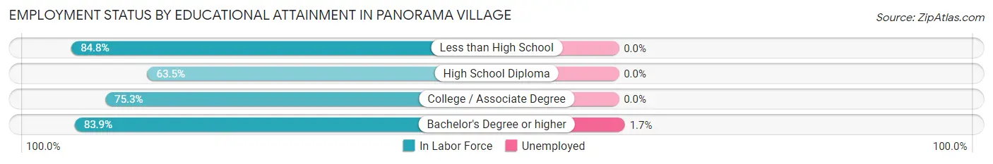 Employment Status by Educational Attainment in Panorama Village