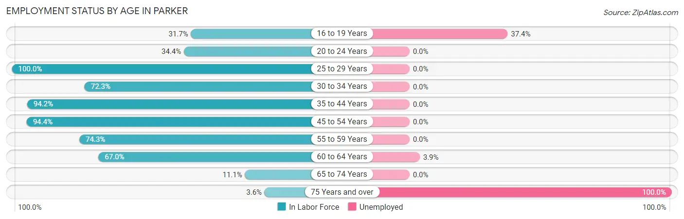 Employment Status by Age in Parker