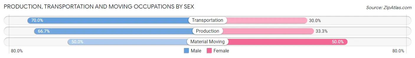Production, Transportation and Moving Occupations by Sex in Payne Springs