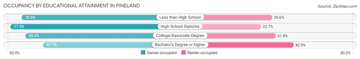 Occupancy by Educational Attainment in Pineland