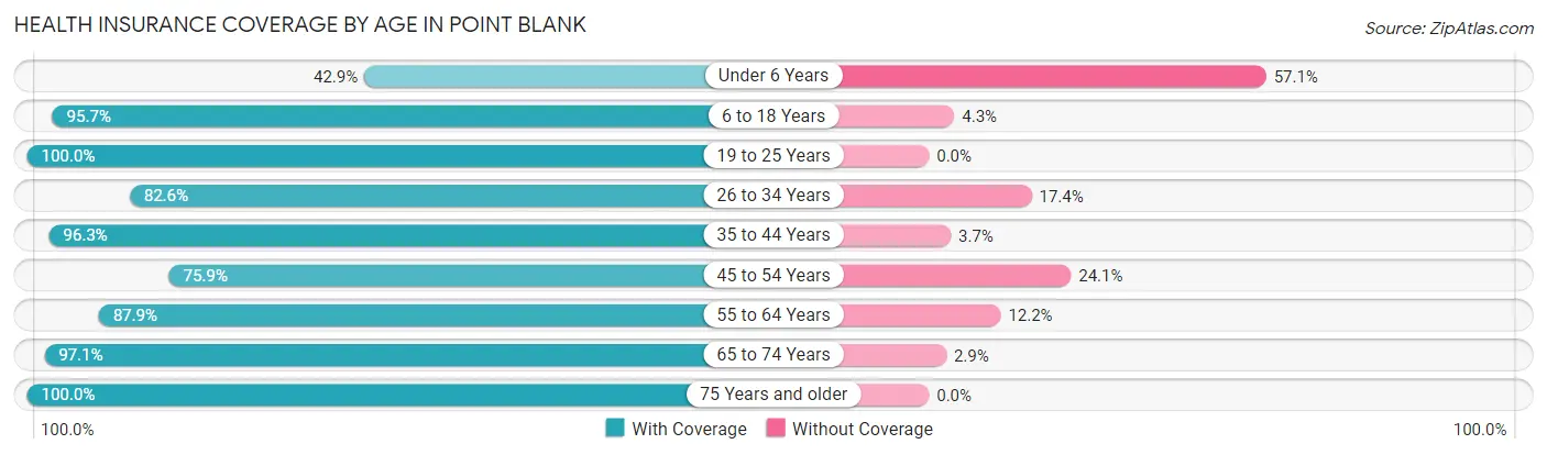 Health Insurance Coverage by Age in Point Blank