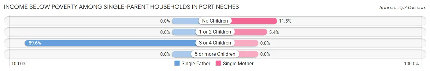 Income Below Poverty Among Single-Parent Households in Port Neches