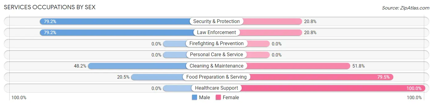 Services Occupations by Sex in Premont