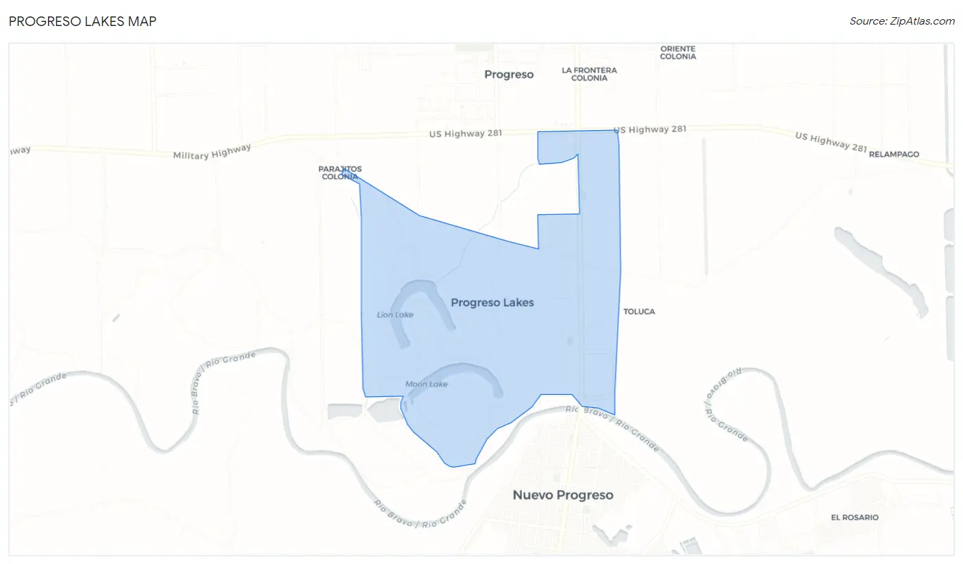 Progreso Lakes Map