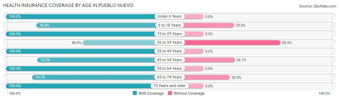 Health Insurance Coverage by Age in Pueblo Nuevo