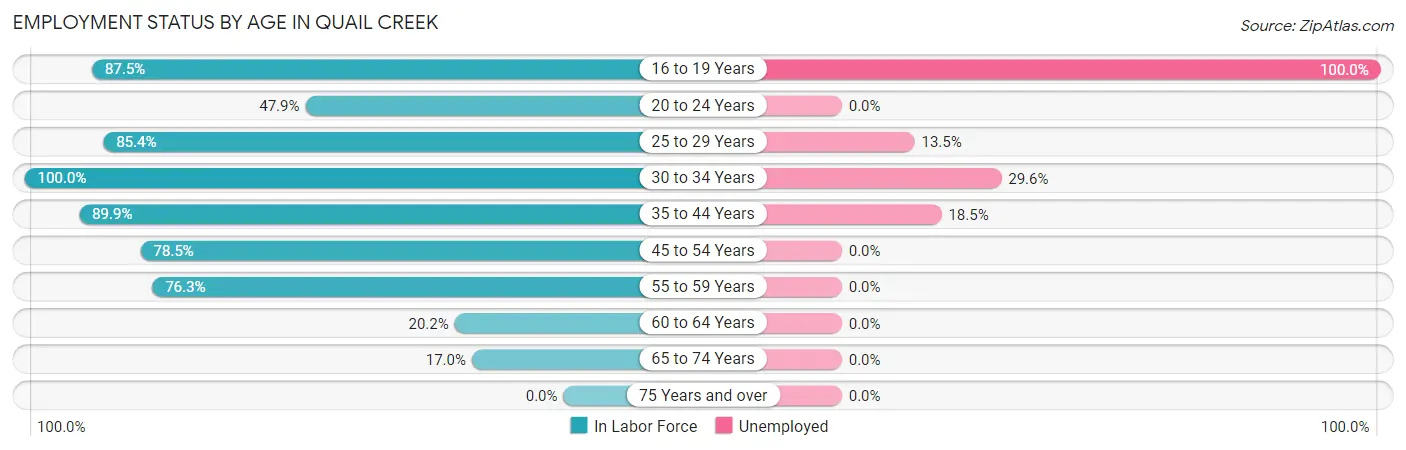 Employment Status by Age in Quail Creek