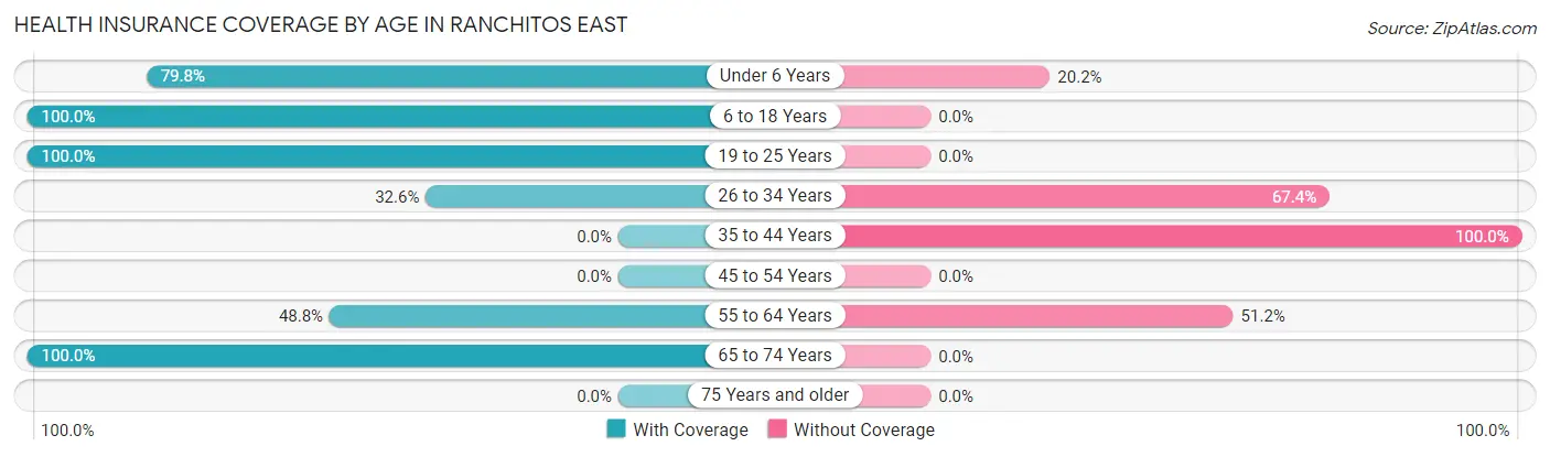 Health Insurance Coverage by Age in Ranchitos East