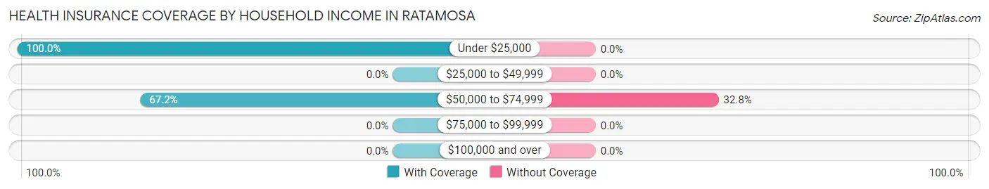 Health Insurance Coverage by Household Income in Ratamosa