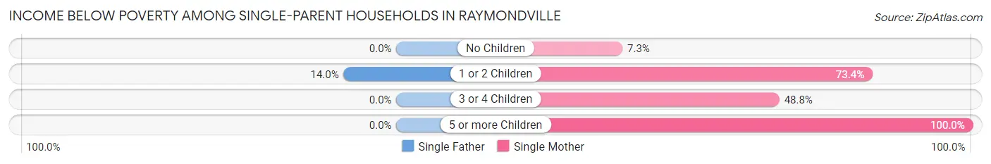 Income Below Poverty Among Single-Parent Households in Raymondville