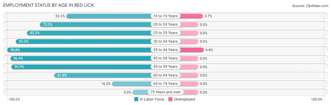 Employment Status by Age in Red Lick